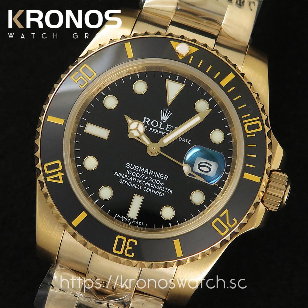 Rolex Submariner 18k Gold Black Dial Ceramic Bezel Replica