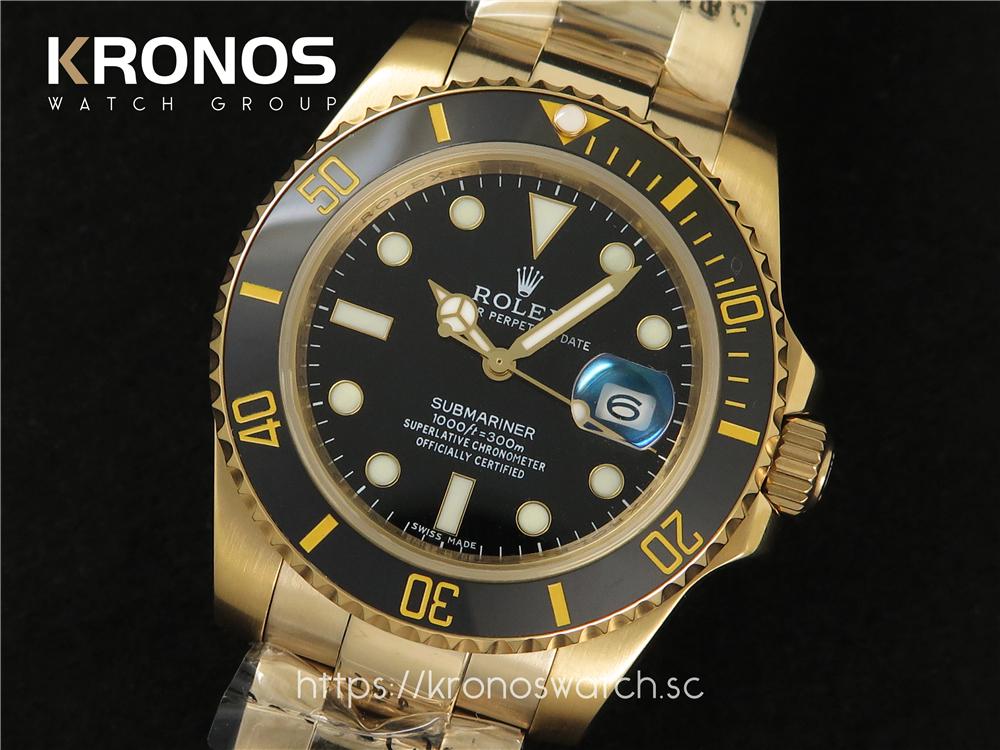 Rolex Submariner 18k Gold Black Dial Ceramic Bezel Replica