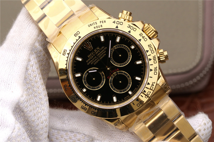 rolex daytona full gold black dial