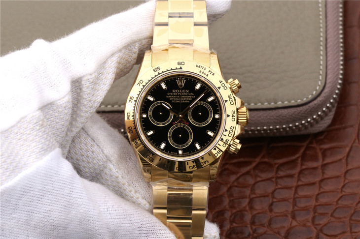 rolex daytona full gold black dial